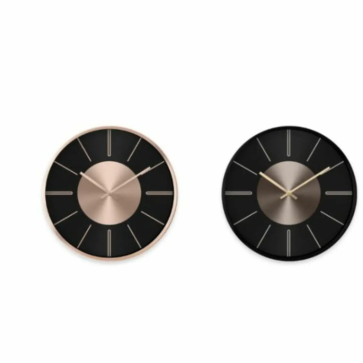 Wall Clock Dkd Home Decor Black Copper Silver Aluminium Plastic Modern 30 X 4 X 30 Cm (2 Units) 1