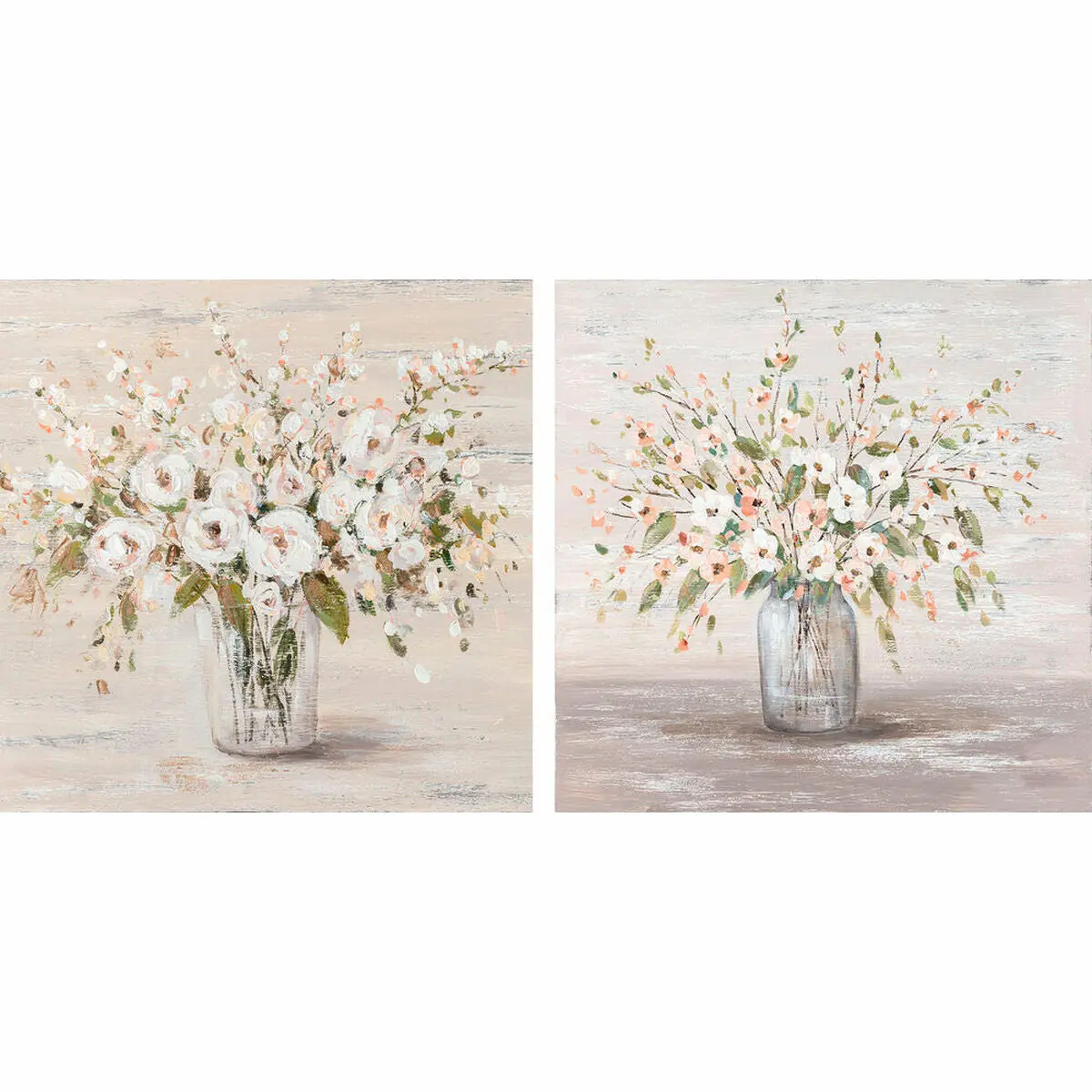 Painting Dkd Home Decor 90 X 2,4 X 90 Cm Vase Shabby Chic (2 Units) 1