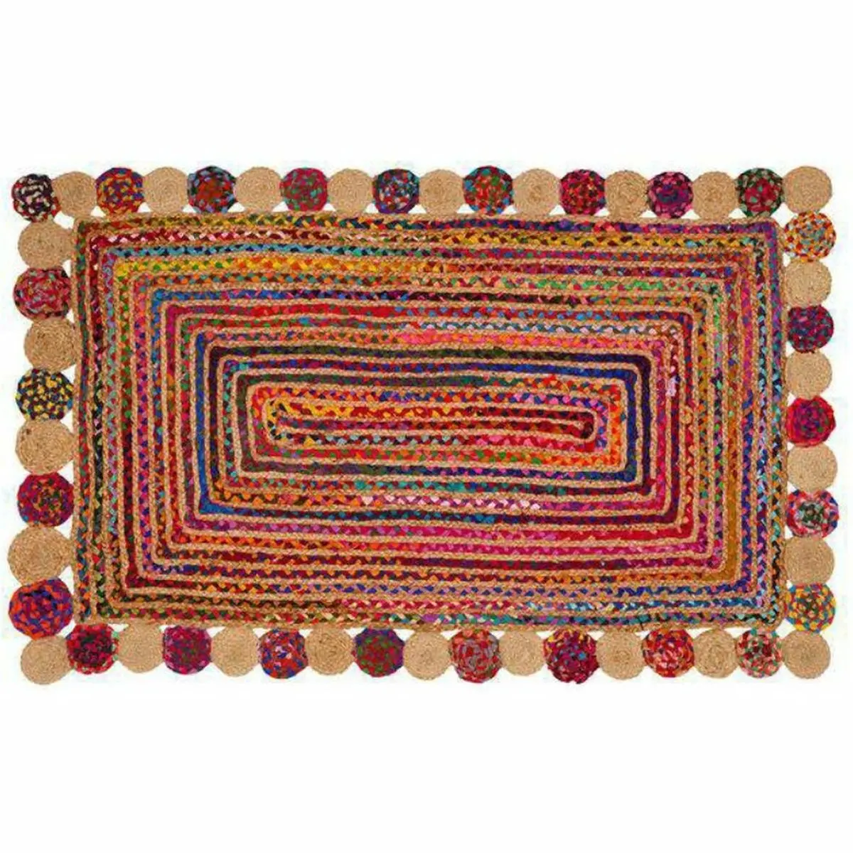 Carpet Dkd Home Decor Cotton Multicolour Jute (160 X 230 X 1 Cm) 1