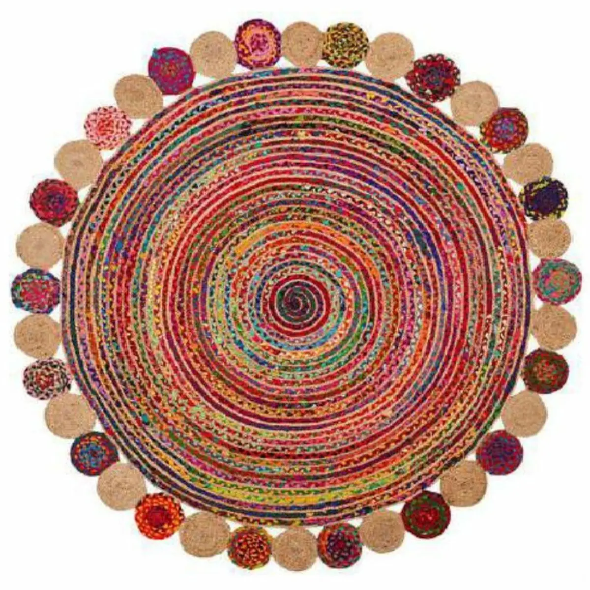 Carpet Dkd Home Decor Cotton Multicolour Jute (200 X 200 X 1 Cm) 1