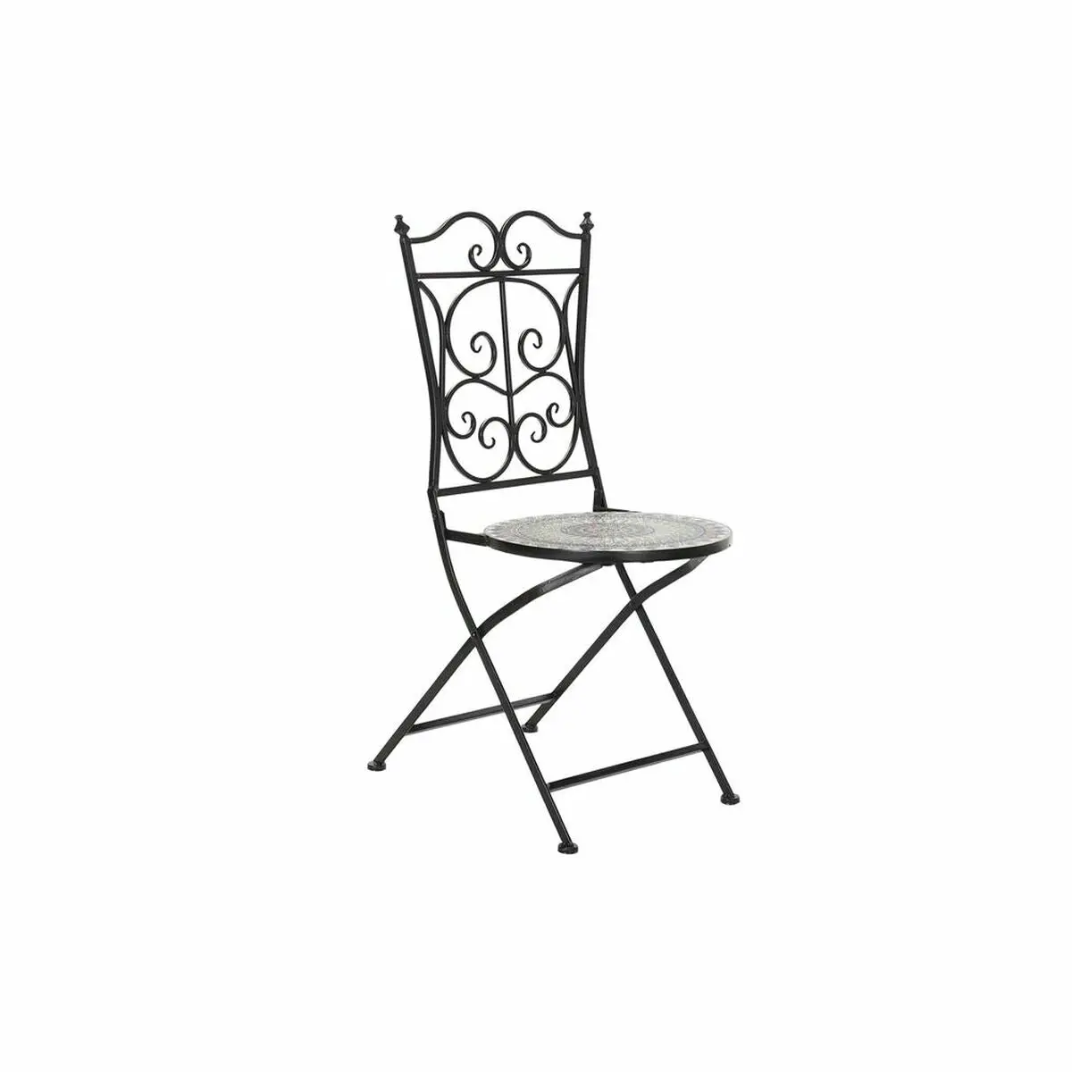 Garden Chair Dkd Home Decor Black 39 X 50 X 93 Cm Ceramic Multicolour Ironwork (39 X 50 X 93 Cm) 1