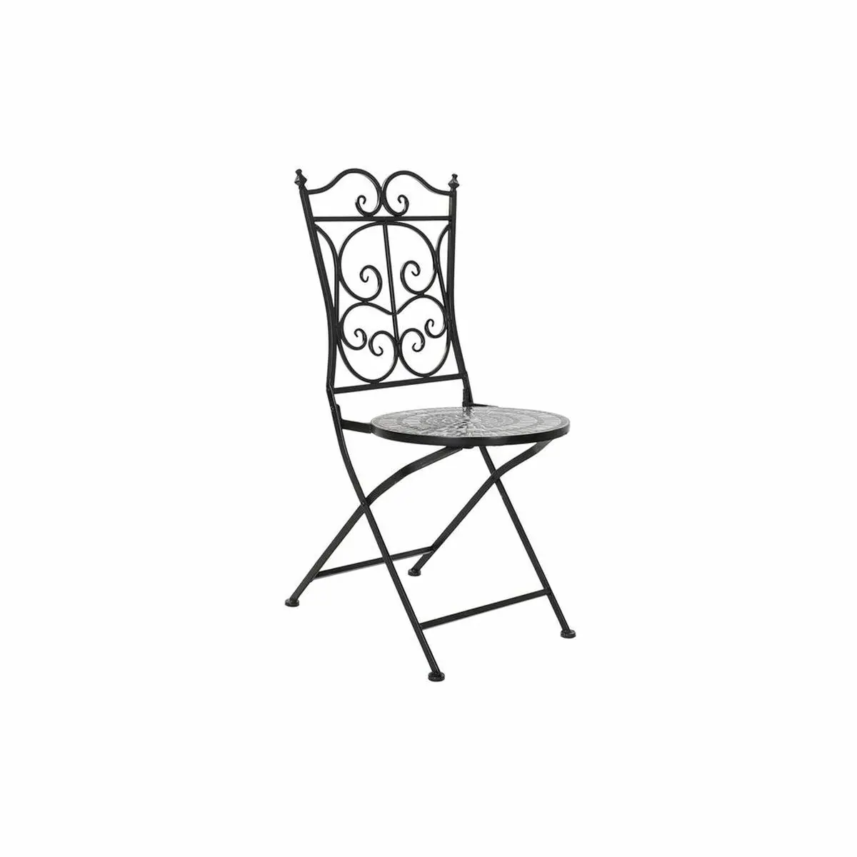 Garden Chair Dkd Home Decor Black Ceramic Multicolour Ironwork (39 X 50 X 93 Cm) 1