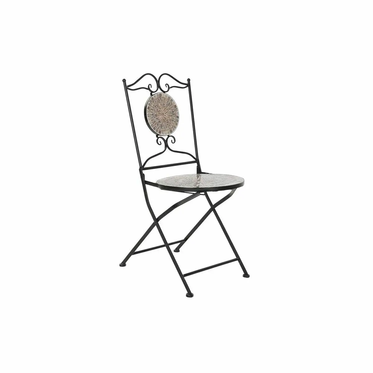 Garden Chair Dkd Home Decor Ceramic Black Ironwork (42 X 50 X 90 Cm) 1