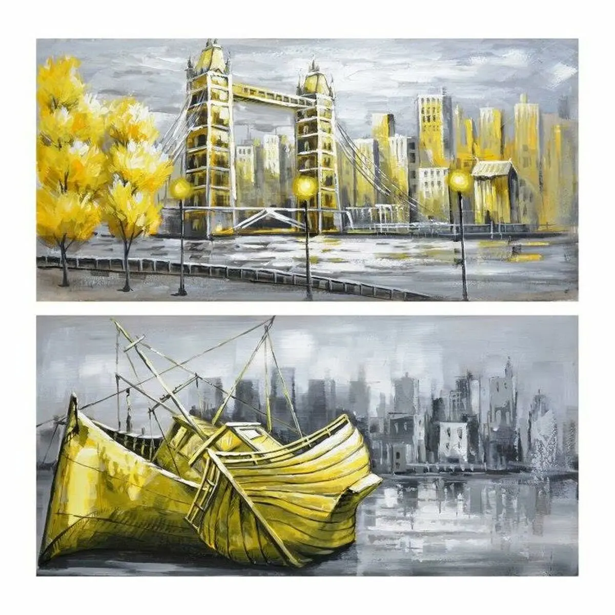 Painting Dkd Home Decor City 120 X 3 X 60 Cm Loft (2 Units) 1