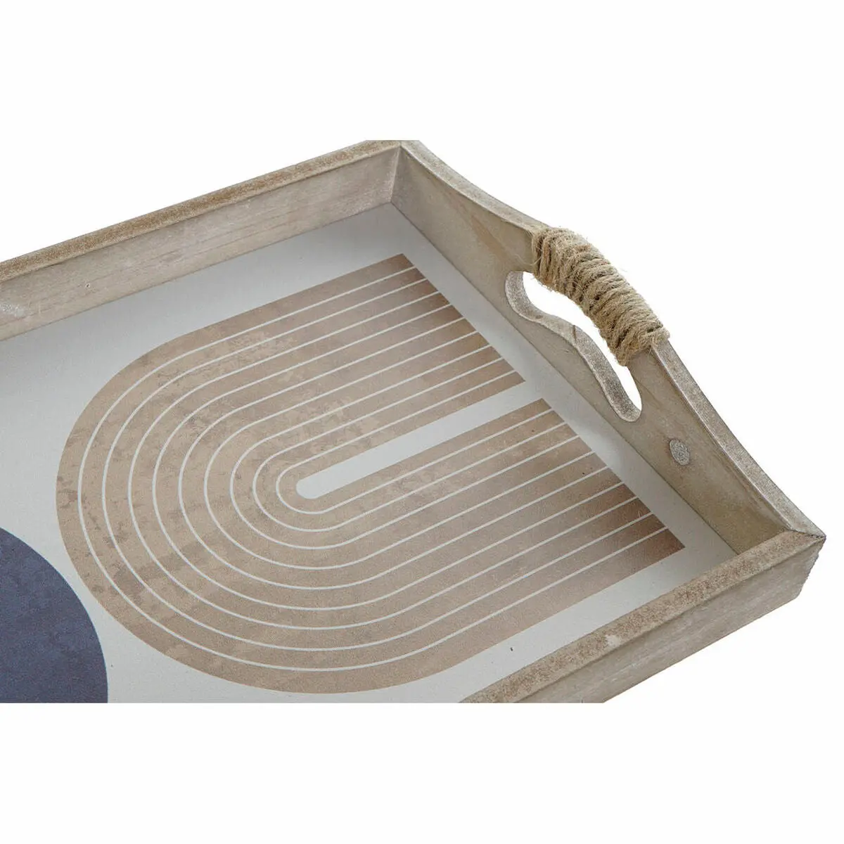 Tray Dkd Home Decor 40,6 X 30 X 6 Cm Beige Blue Mdf Wood (2 Units) 2