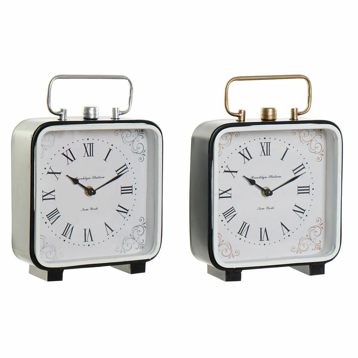 Table Clock Dkd Home Decor Blue White Black (2 Units) 1