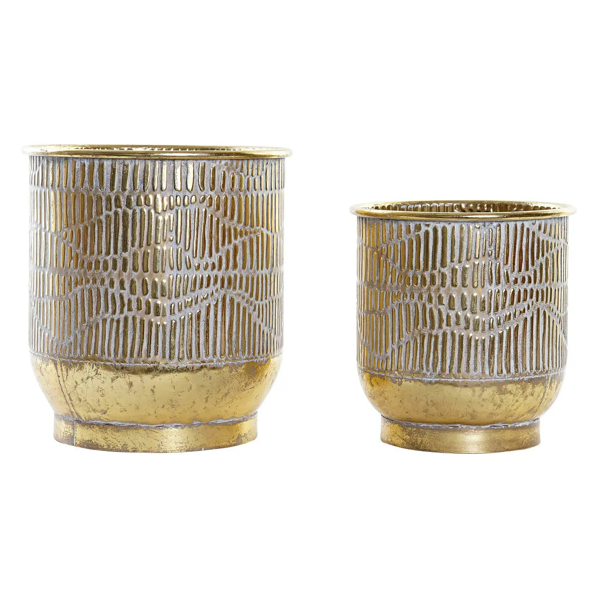 Planter Dkd Home Decor Golden Metal (2 Pcs) (28 X 28 X 30 Cm) 1
