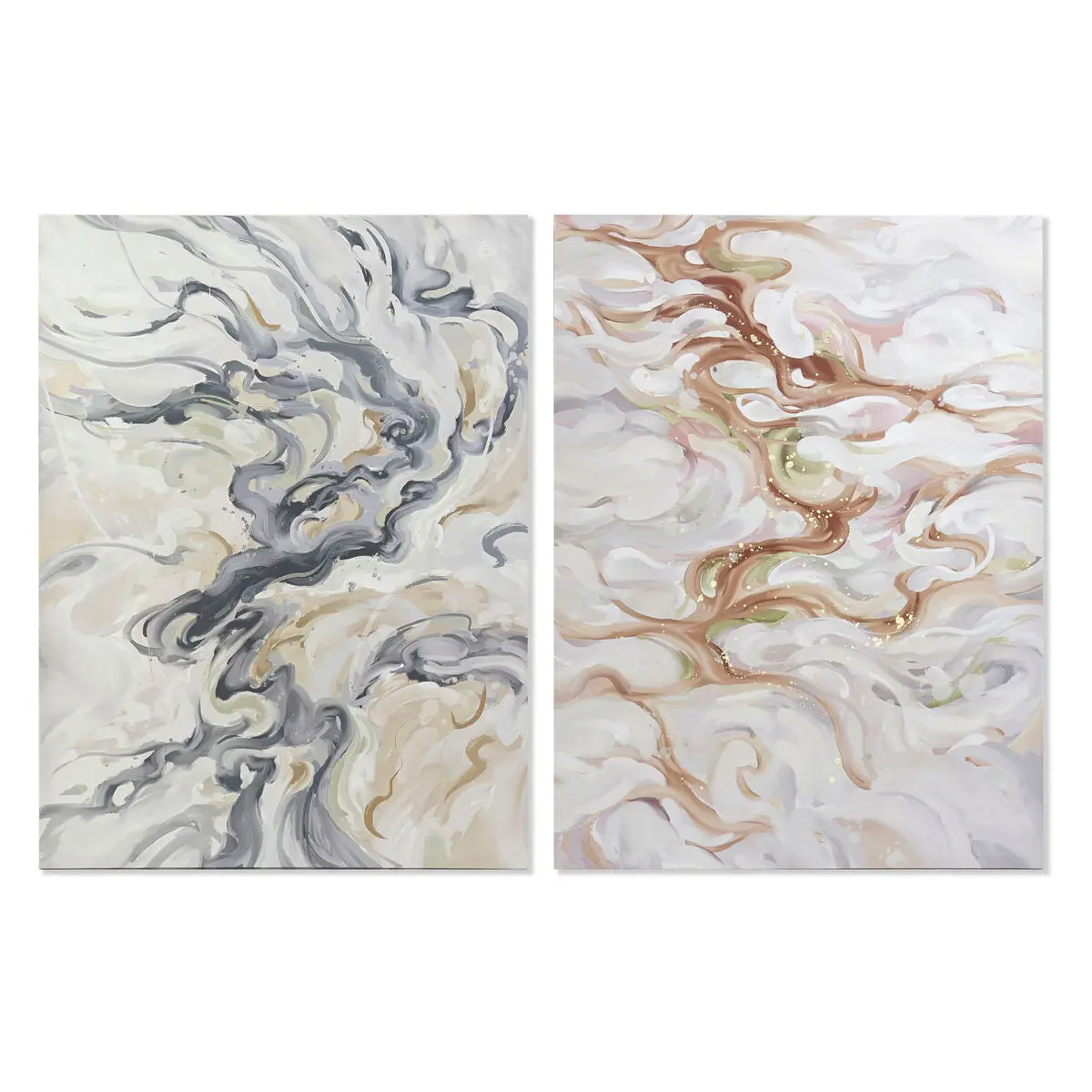 Painting Dkd Home Decor Abstract Golden 90 X 3 X 120 Cm Modern (2 Units) 1