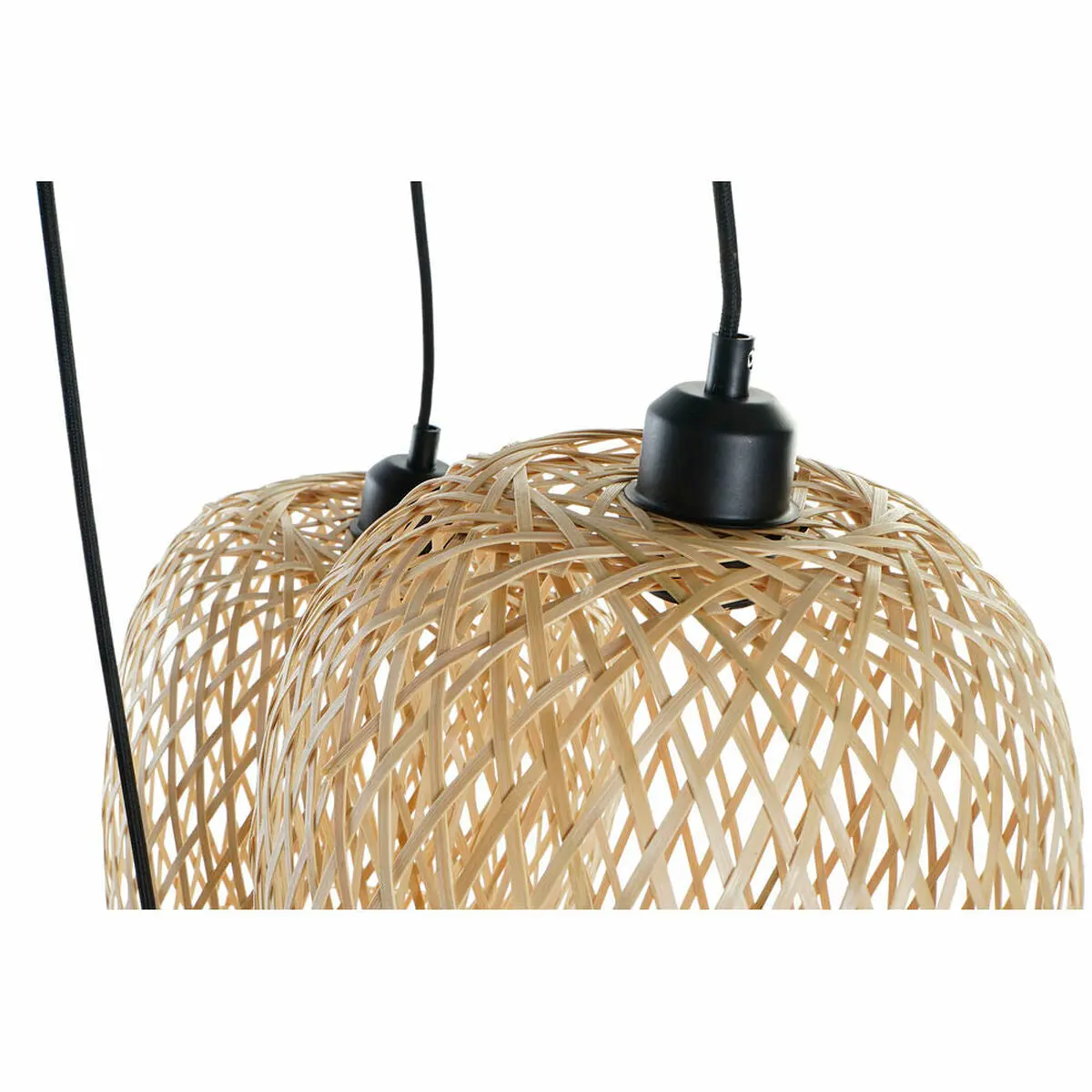 Ceiling Light Dkd Home Decor Black Light Brown Metal Bamboo 50 W Tropical 220 V 30 X 30 X 94 Cm 2