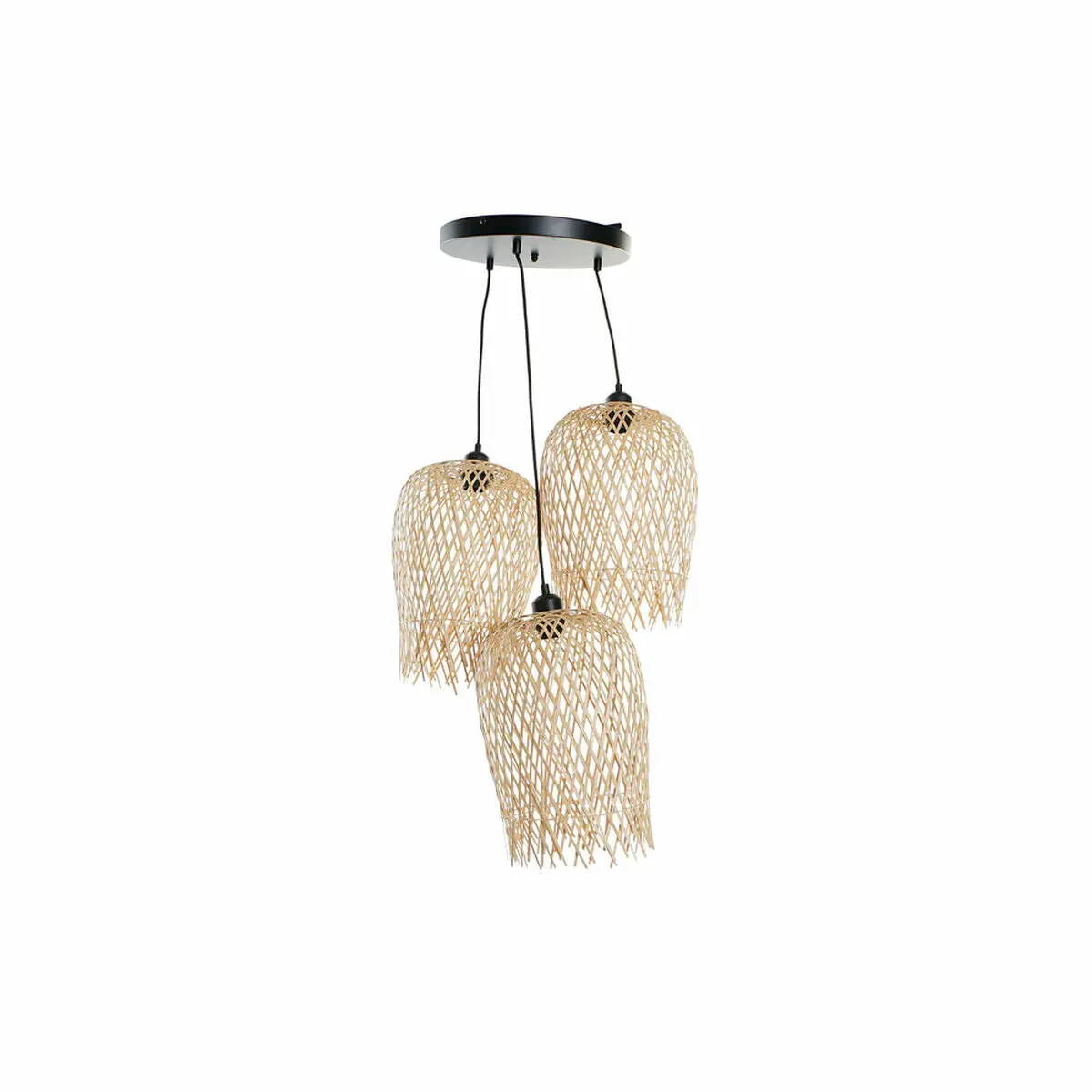 Ceiling Light Dkd Home Decor Black Light Brown Metal Bamboo 50 W Tropical 220 V 30 X 30 X 94 Cm 1
