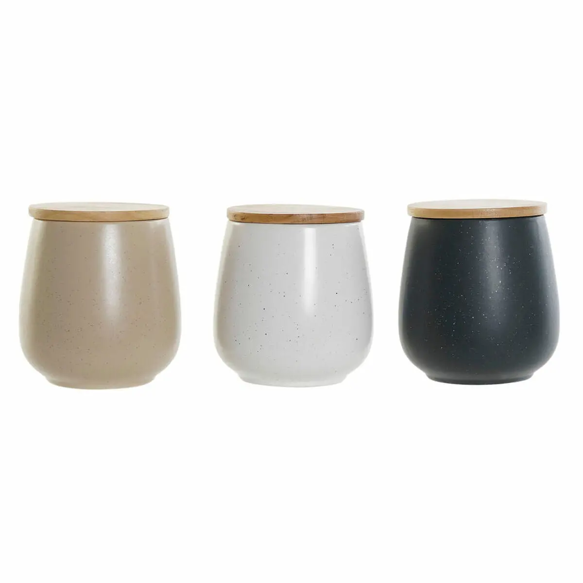 Tin Dkd Home Decor White Beige Dark Grey 10 X 10 X 13 Cm (3 Units) 1