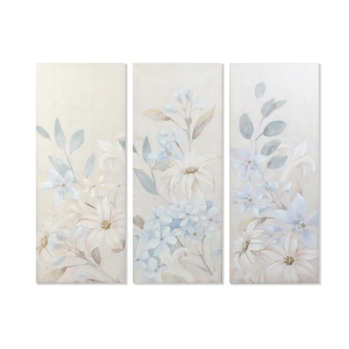 Painting Dkd Home Decor Flowers 55 X 3 X 135 Cm Shabby Chic (3 Pieces) 1