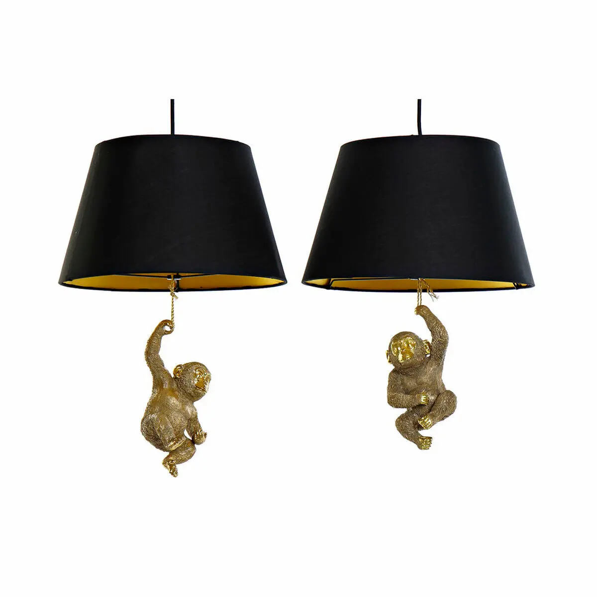 Ceiling Light Dkd Home Decor 35,5 X 35,5 X 51 Cm Golden Resin Colonial 220 V 50 W Monkey (2 Units) 1