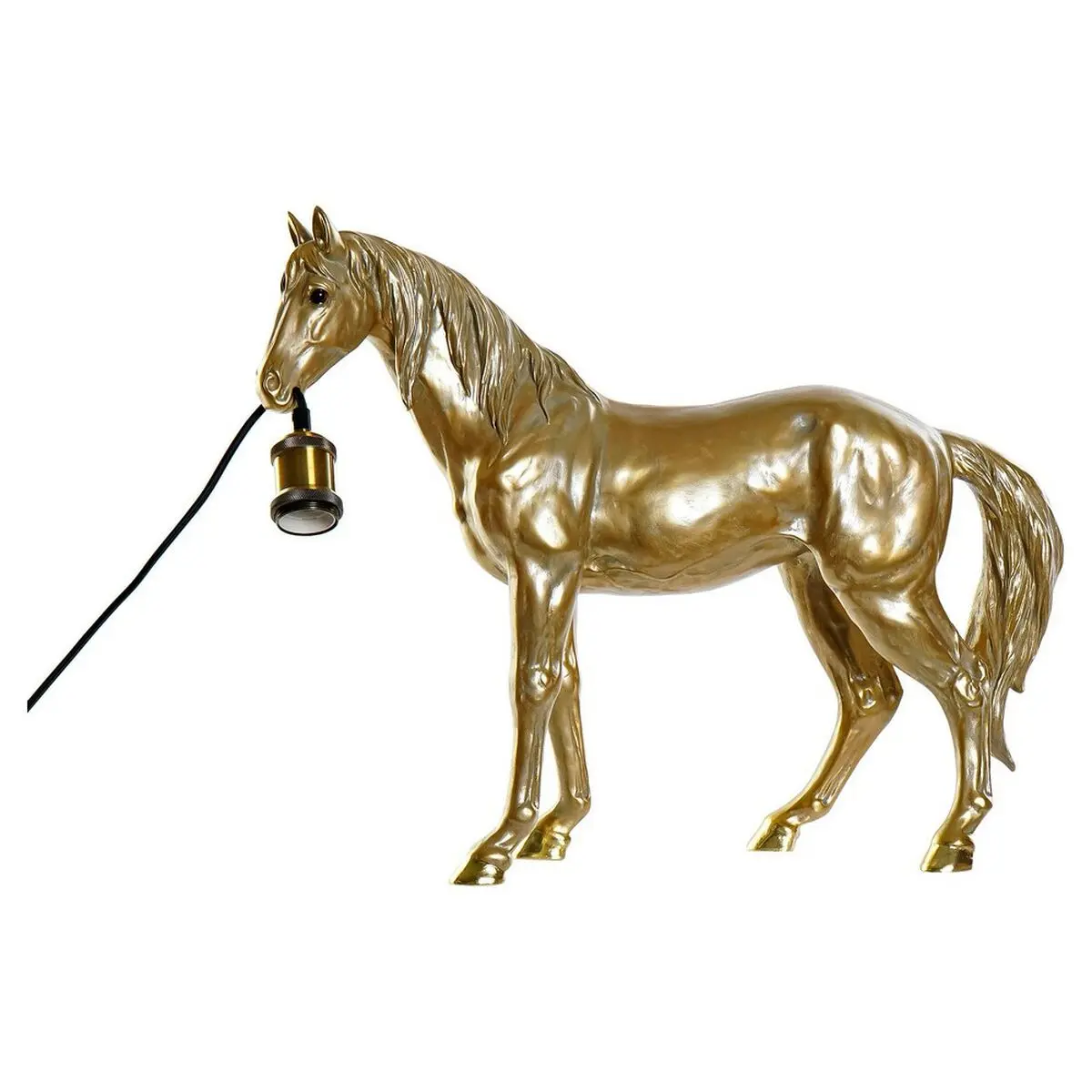 Desk Lamp Dkd Home Decor Resin 25W 220 V Golden Horse (59.5 X 16.5 X 47 Cm) 1