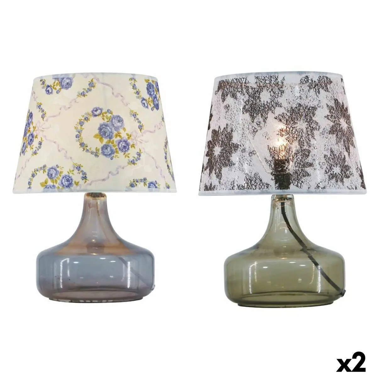 Desk Lamp Dkd Home Decor 28 X 28 X 40,5 Cm Crystal Multicolour 220 V 50 W (2 Units) 1