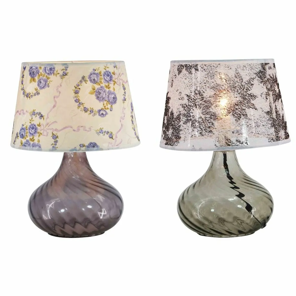 Desk Lamp Dkd Home Decor 25 X 25 X 33,5 Cm Crystal Multicolour 220 V 25 W (2 Units) 1