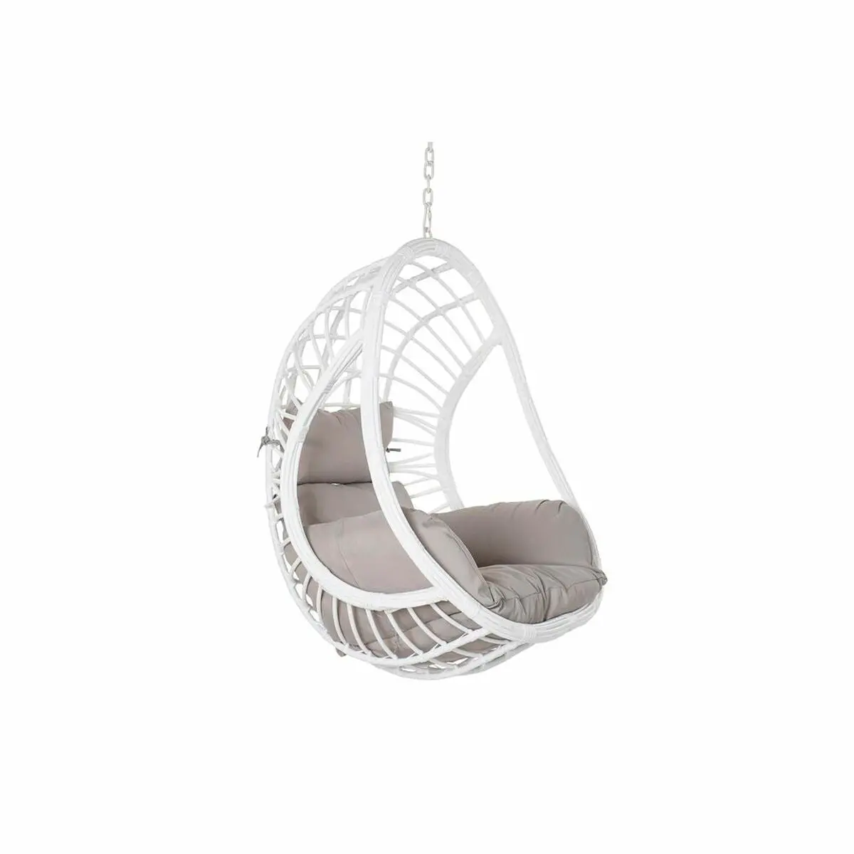 Hanging Garden Armchair Dkd Home Decor 90 X 70 X 110 Cm Grey Metal Synthetic Rattan White 1