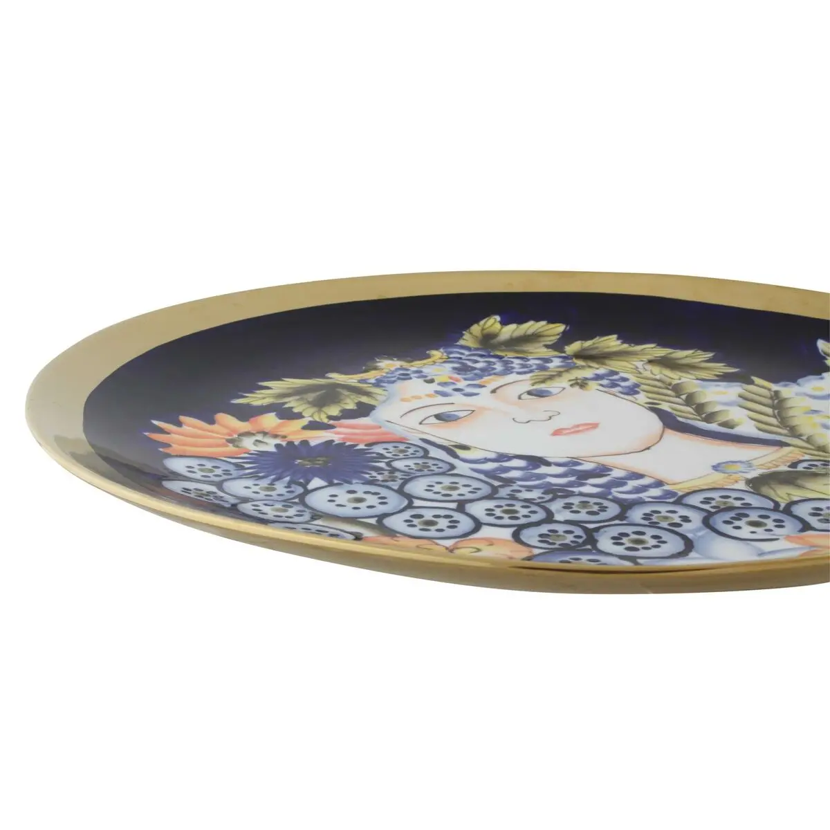 Centerpiece Dkd Home Decor Blue Multicolour Porcelain 42 X 42 X 4 Cm 1