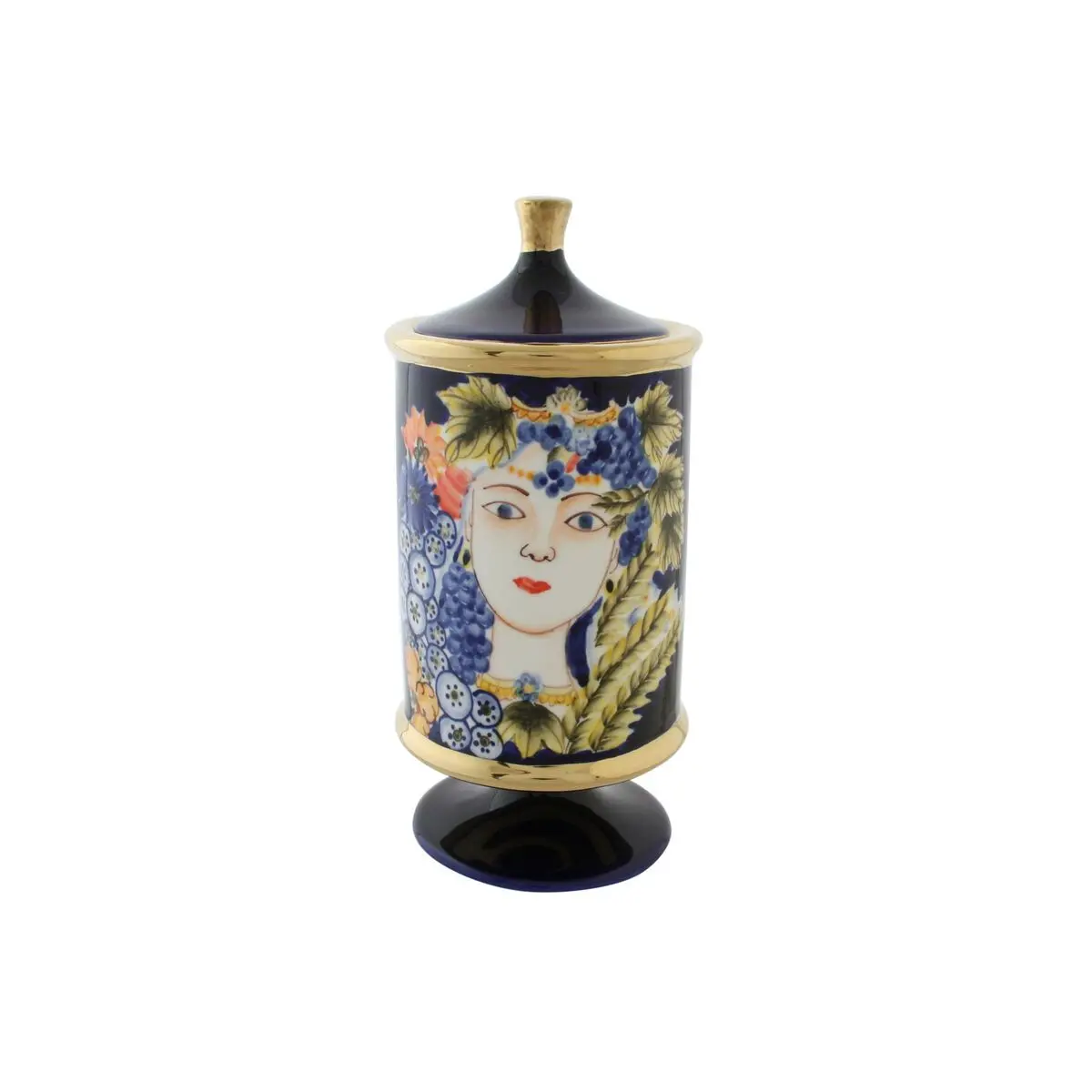 Vase Dkd Home Decor Face Porcelain Blue 11 X 11 X 25 Cm Multicolour 1