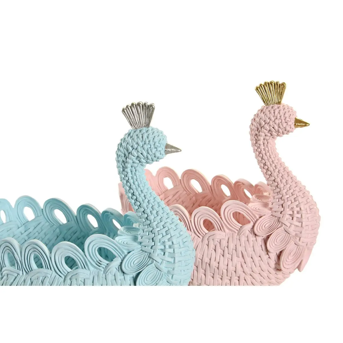 Valet Tray Dkd Home Decor Resin Aluminium Romantic 23 X 14,3 X 23 Cm (2 Units) 1