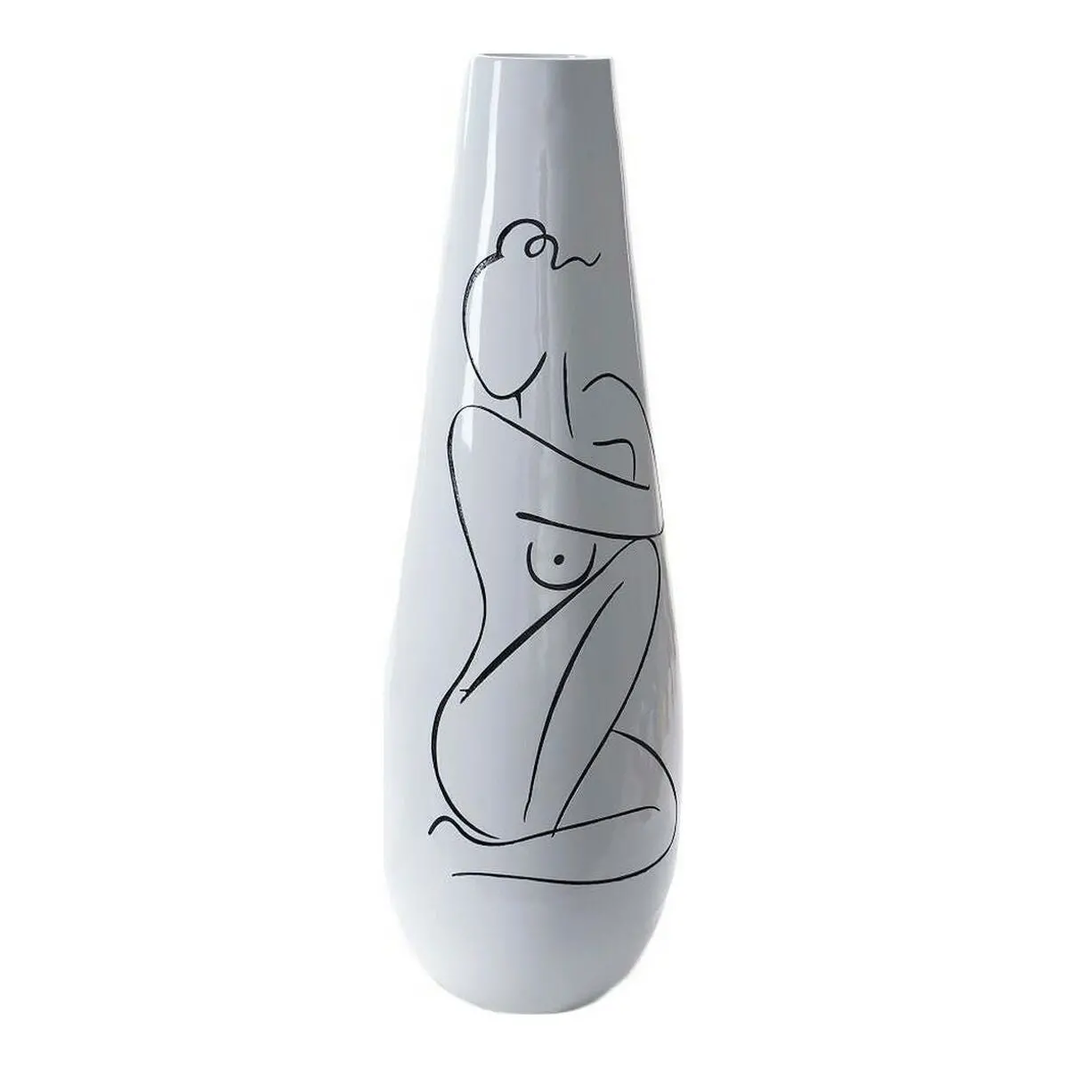 Vase Dkd Home Decor Abstract White Resin Modern (31.5 X 31.5 X 95.5 Cm) 1