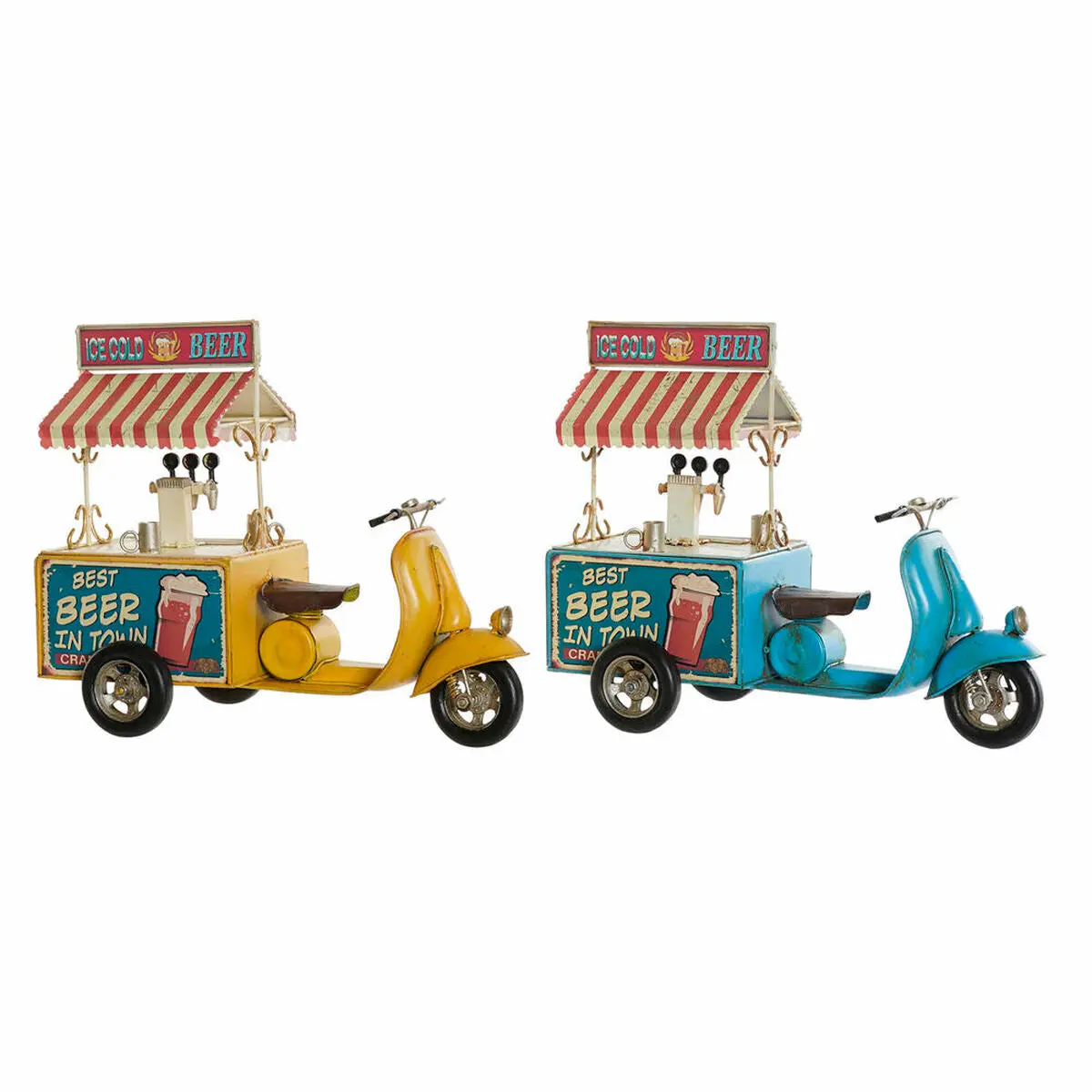 Decorative Figure Dkd Home Decor Yellow Blue Vintage 31,5 X 15 X 26,5 Cm (2 Units) 1