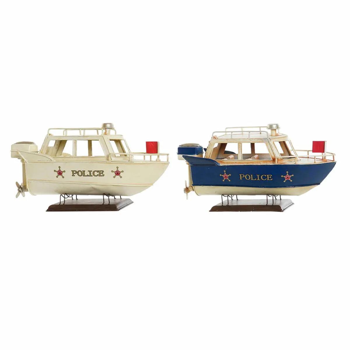Decorative Figure Dkd Home Decor Blue White Ship Vintage 27 X 10,5 X 14 Cm (2 Units) 1