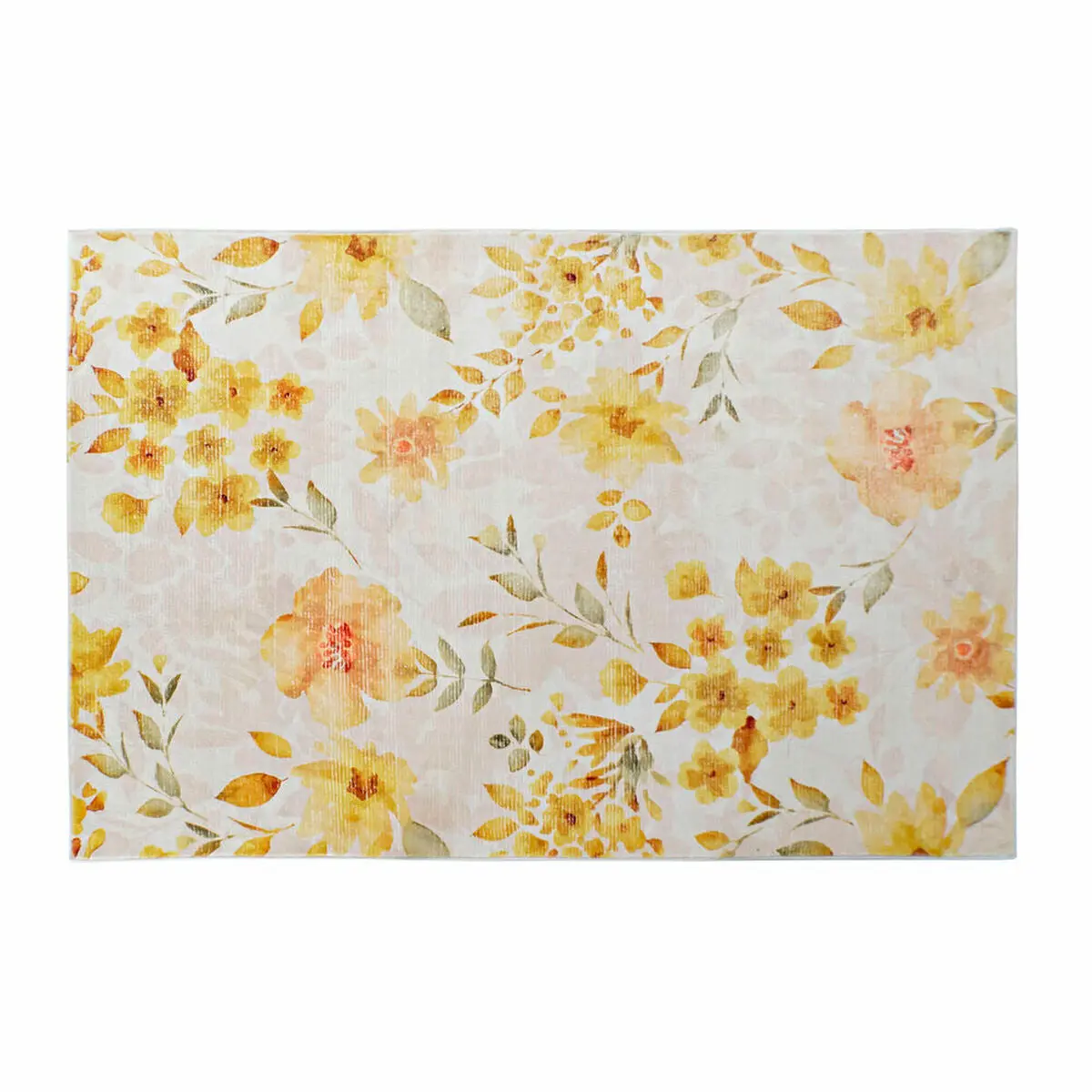 Carpet Dkd Home Decor Yellow White Polyester Cotton Flowers (120 X 180 X 0.5 Cm) 1