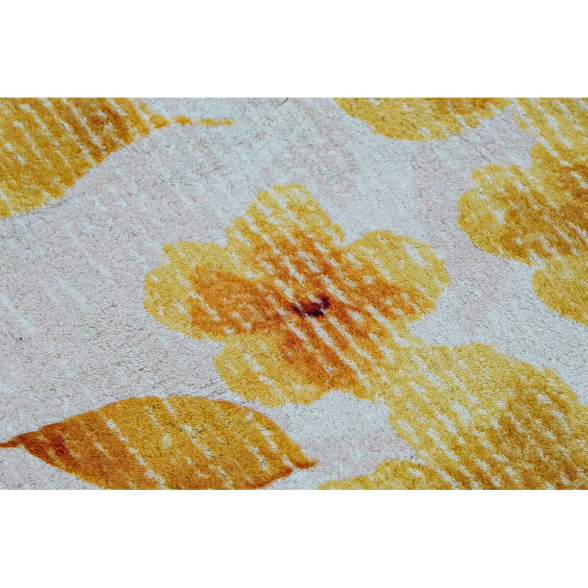 Carpet Dkd Home Decor Yellow White Polyester Cotton Flowers (200 X 290 X 0.5 Cm) 2