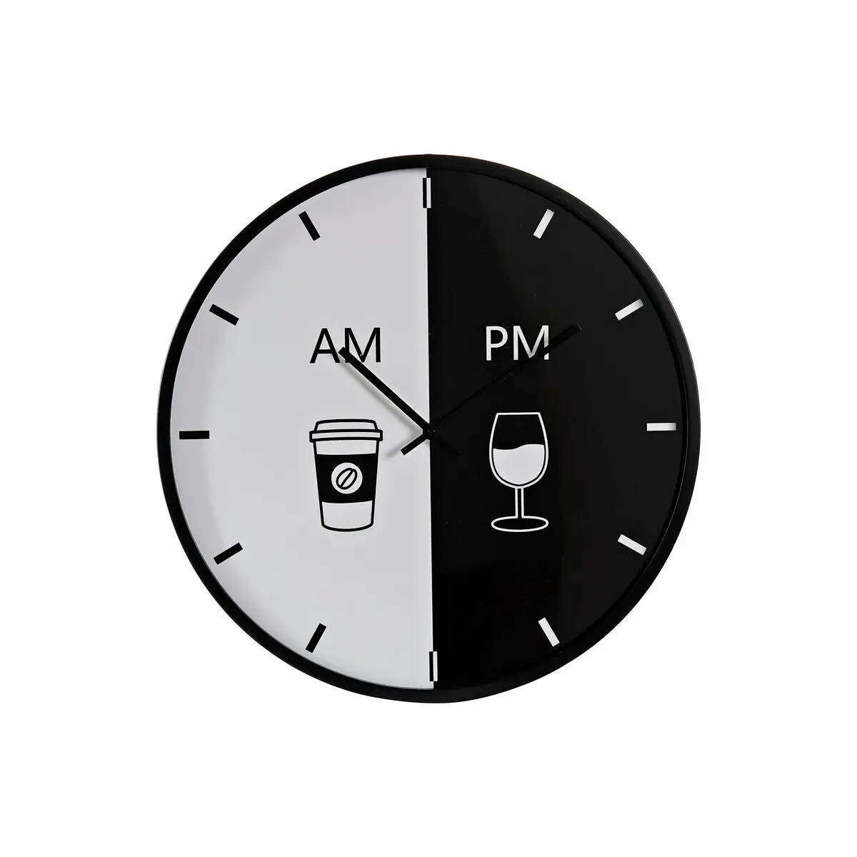 Wall Clock Dkd Home Decor White Black Metal Modern 60 X 4 X 60 Cm (2 Units) 1