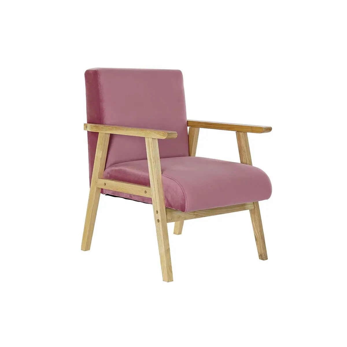 Armchair Dkd Home Decor Pink Polyester Mdf Wood (61 X 63 X 77 Cm) 1
