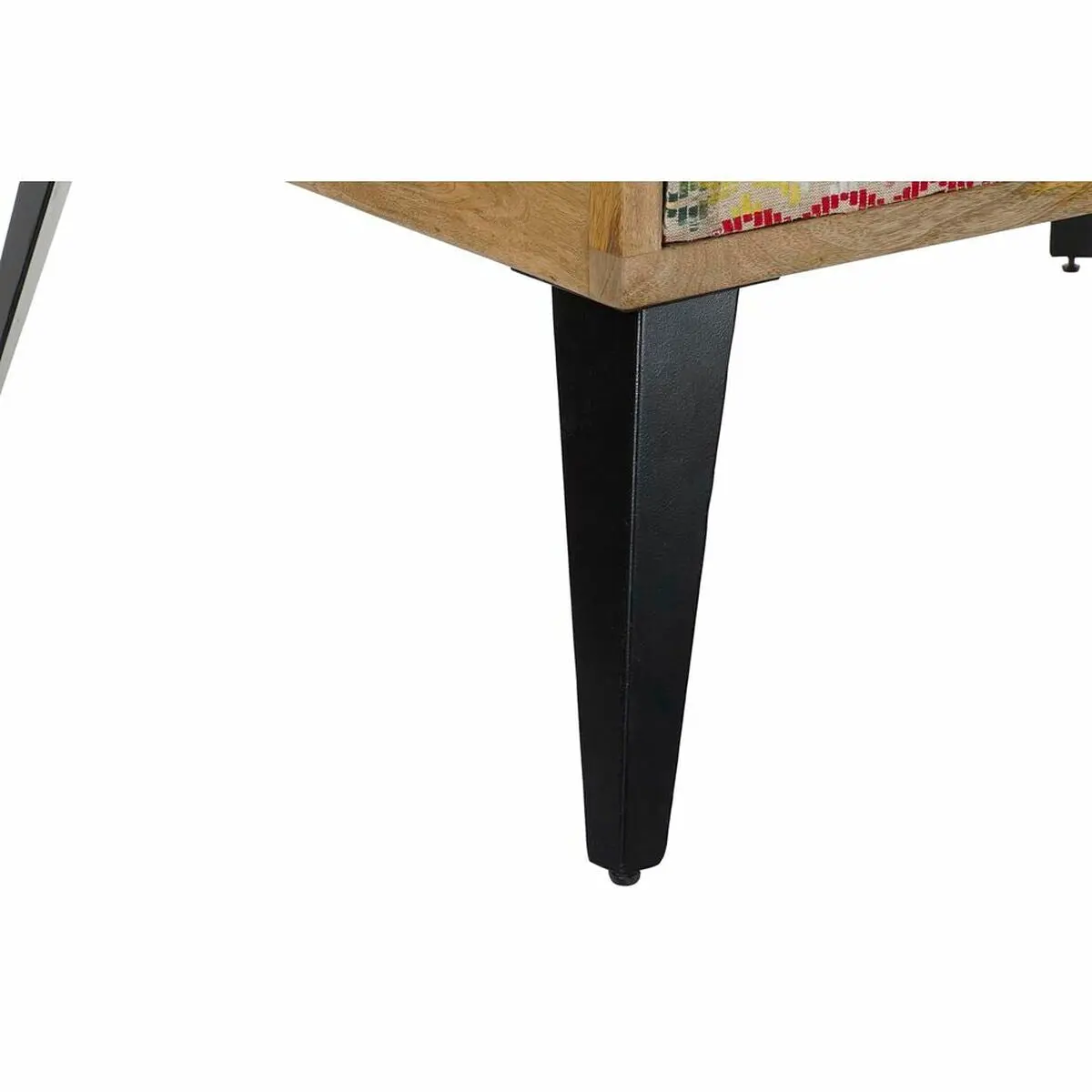 Side Table Dkd Home Decor 110 X 70 X 46 Cm Black Metal Brown Multicolour Mango Wood 2