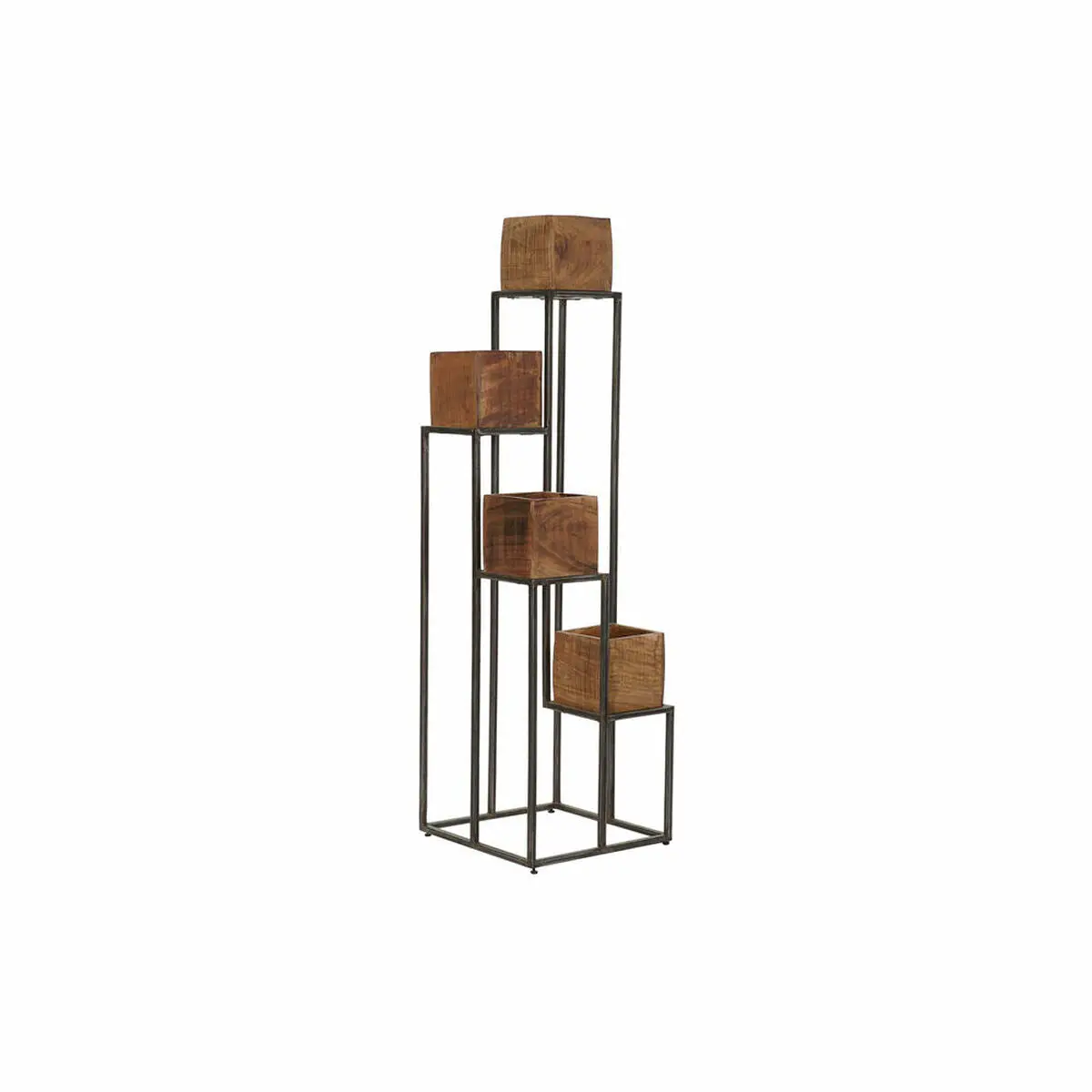 Planter Dkd Home Decor Brown Black Multicolour Wood Metal Modern 40 X 40 X 120 Cm 40 X 40 X 138 Cm 1
