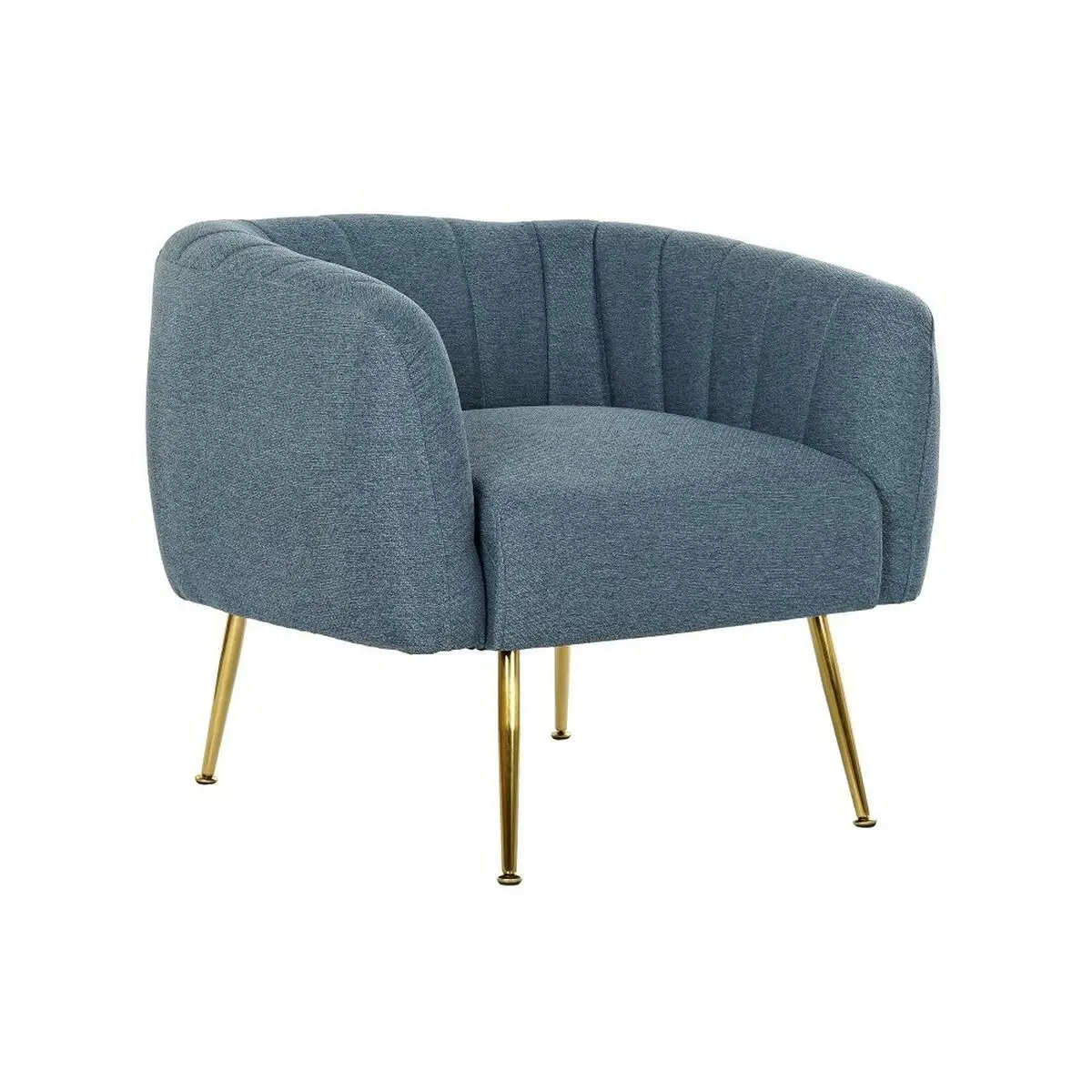 Armchair Dkd Home Decor Blue Golden Foam Wood Metal Plastic 81 X 75 X 73 Cm 1