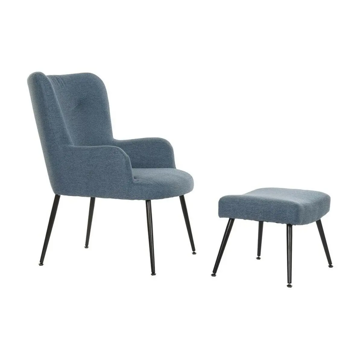 Armchair Dkd Home Decor Blue Black Metal 70 X 60 X 84 Cm 1