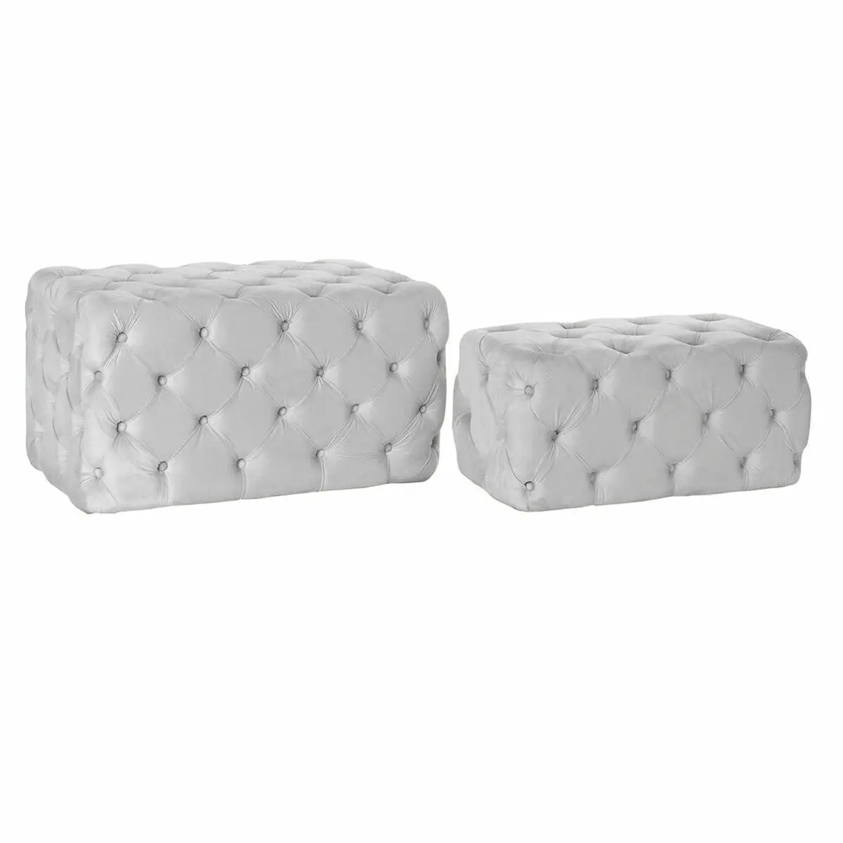 Bench Dkd Home Decor   Grey Polyester Velvet Mdf Wood (88 X 53 X 48 Cm) 1