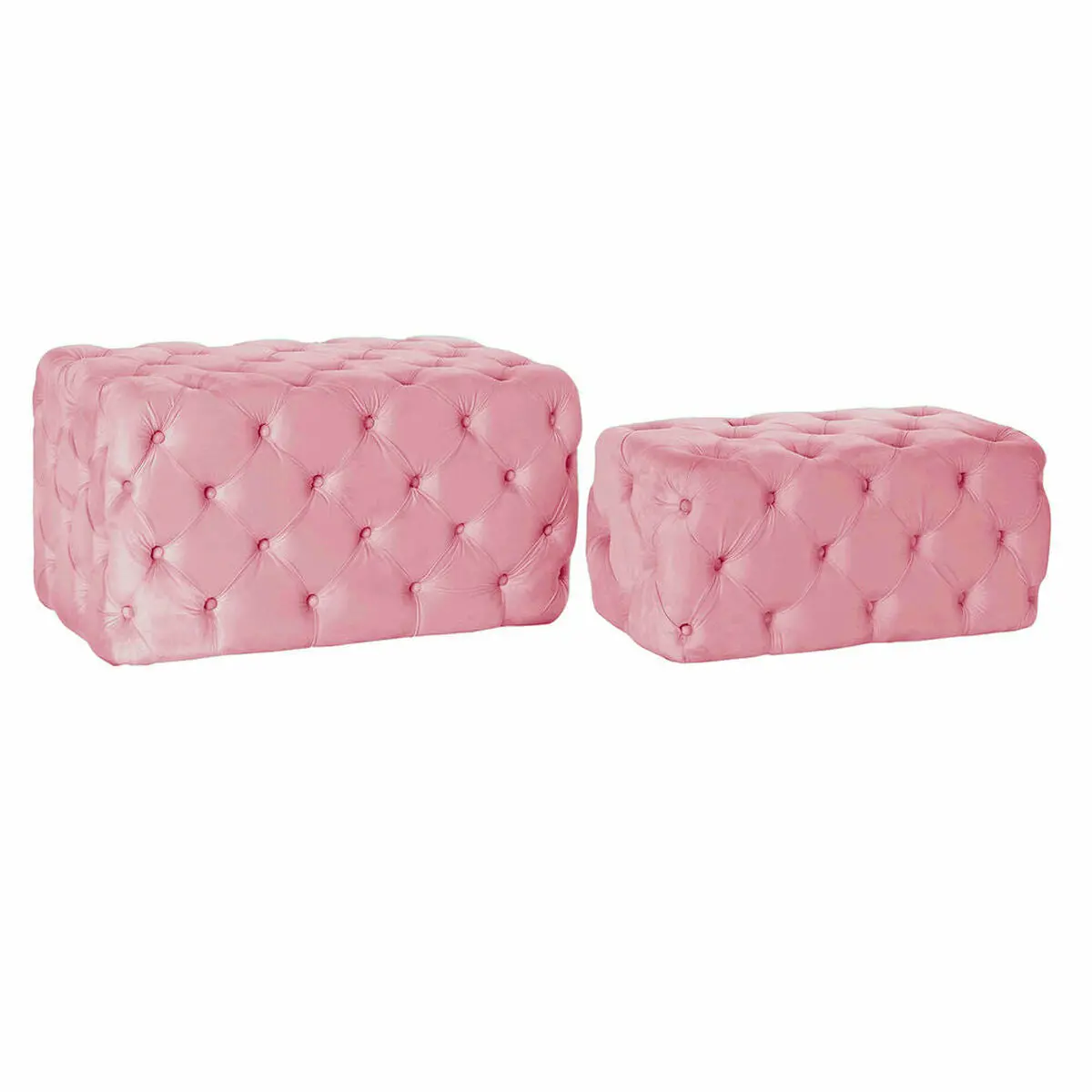 Bench Dkd Home Decor Pink Polyester Velvet Mdf Wood (88 X 53 X 47,76 Cm) 1