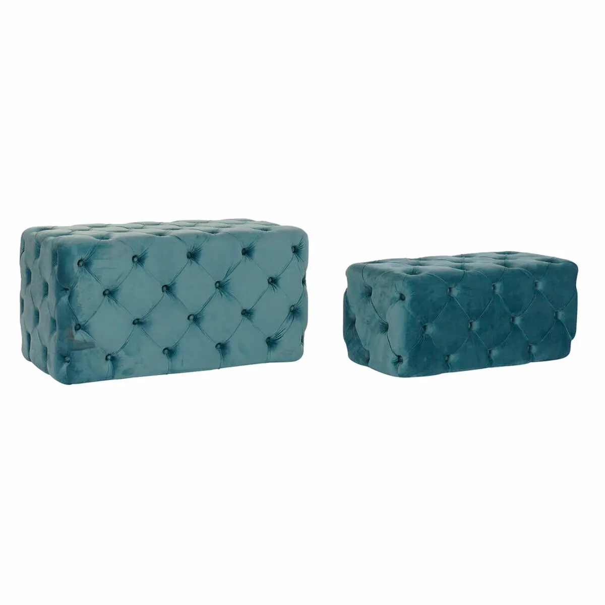Bench Dkd Home Decor   Blue Polyester Velvet Mdf Wood (88 X 53 X 48 Cm) 1
