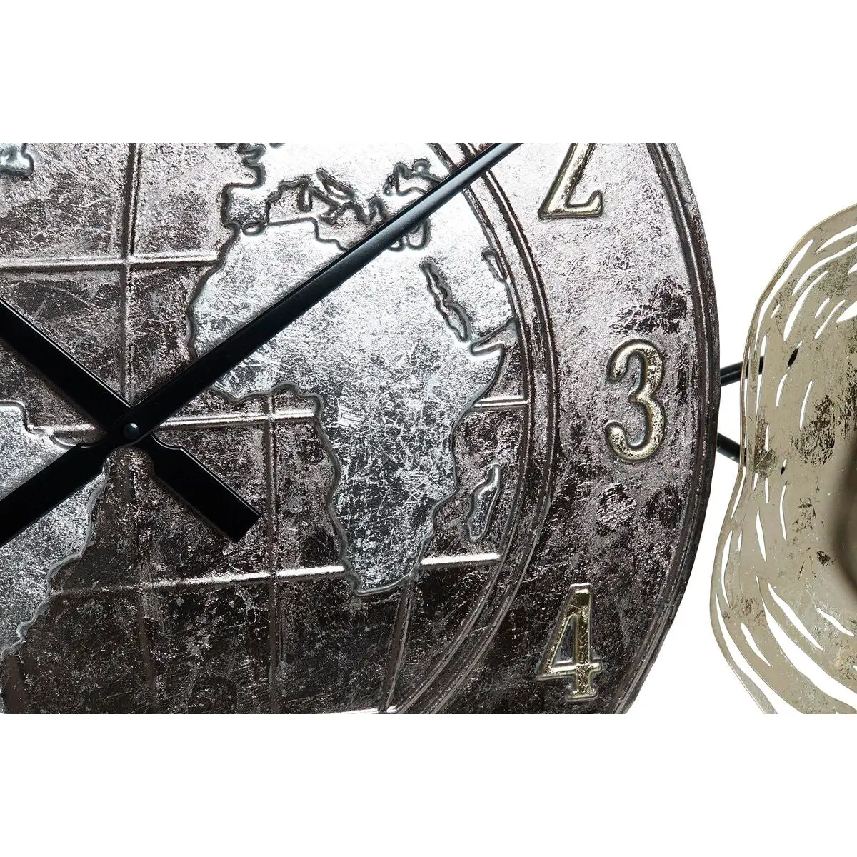 Wall Clock Dkd Home Decor Golden Metal World Map (121 X 9,5 X 49,5 Cm) 1