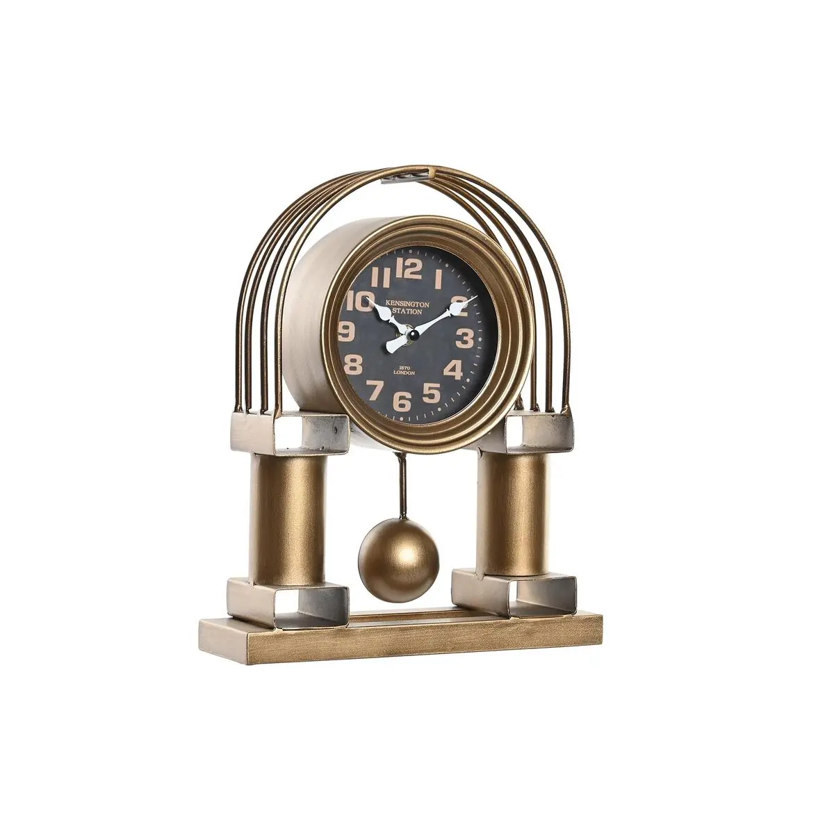 Table Clock Dkd Home Decor Black Golden Traditional 1