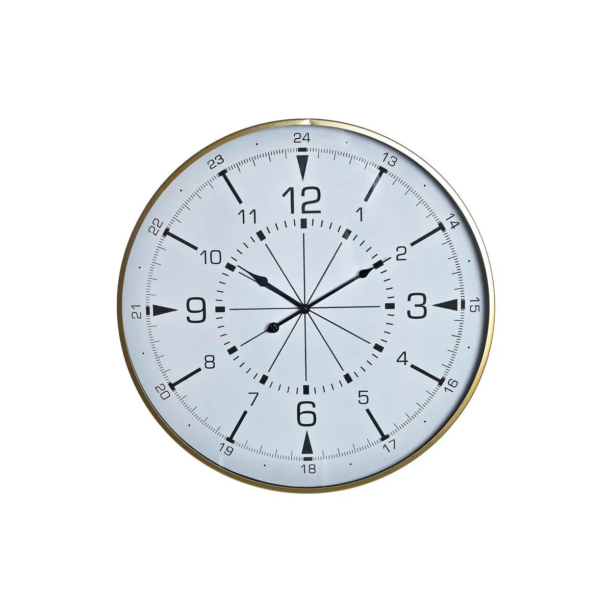 Wall Clock Dkd Home Decor Crystal Golden Metal White Compass (60 X 3 X 60 Cm) 1