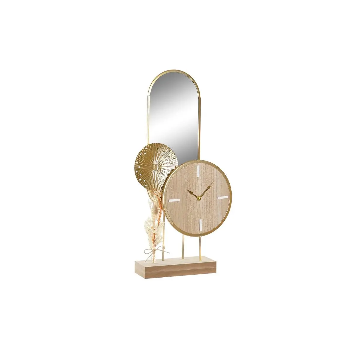 Table Clock Dkd Home Decor Golden Natural 1