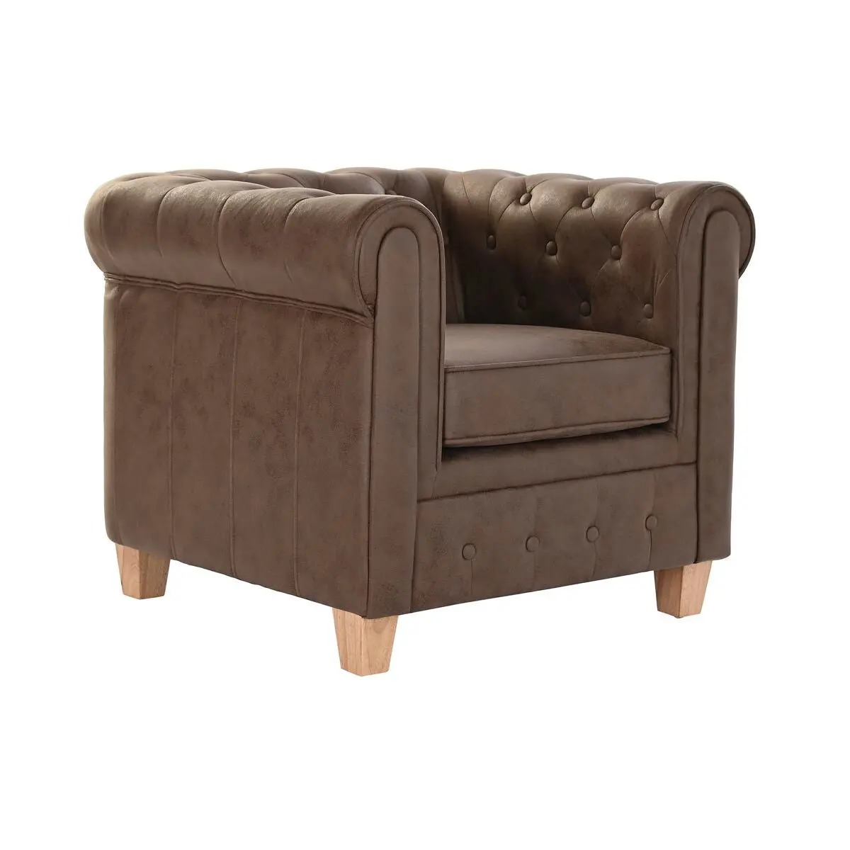 Armchair Dkd Home Decor 80 X 80 X 70 Cm Wood Dark Brown 1