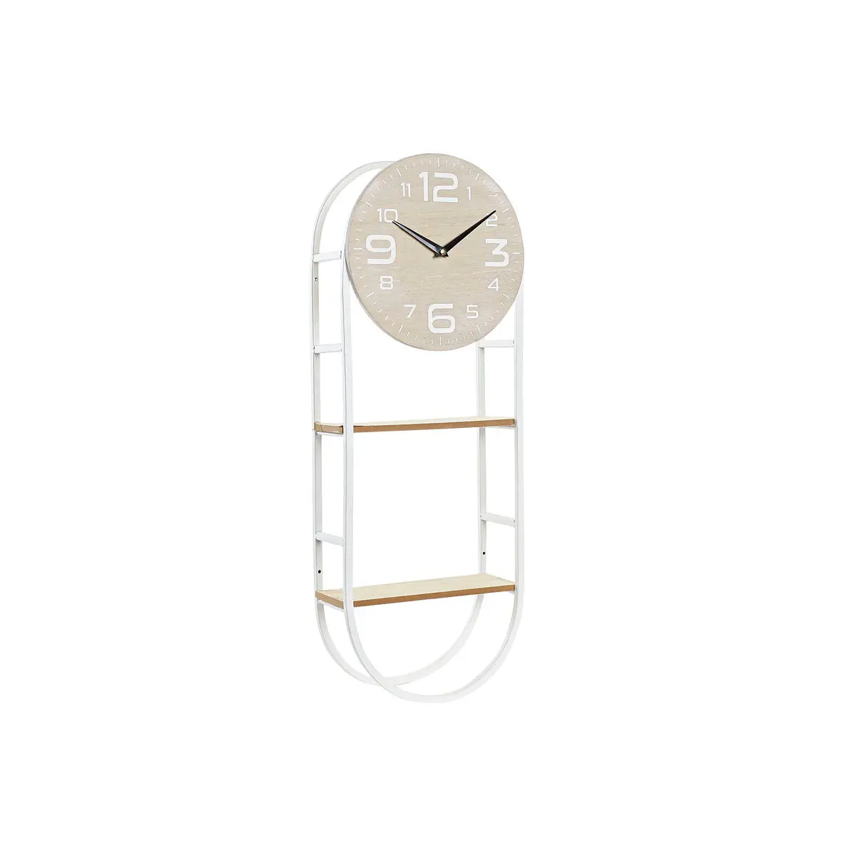 Wall Clock Dkd Home Decor Natural Metal Mdf White (25,5 X 11,5 X 71 Cm) 1