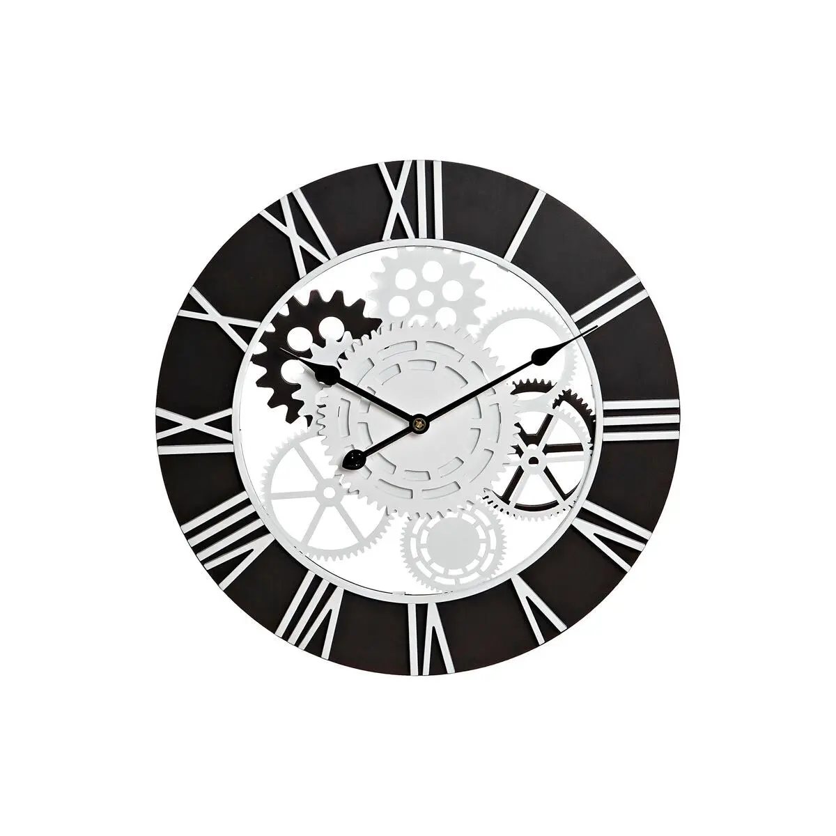 Wall Clock Dkd Home Decor White Black Iron Mdf Wood Gears 60 X 4 X 60 Cm 1