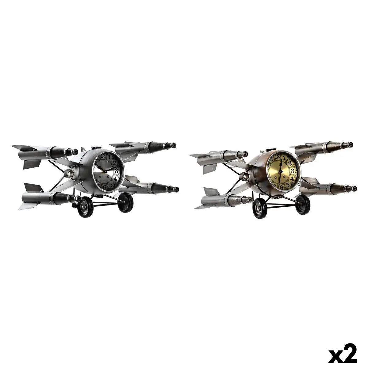 Table Clock Dkd Home Decor Golden Silver Spaceship Loft (2 Units) 1