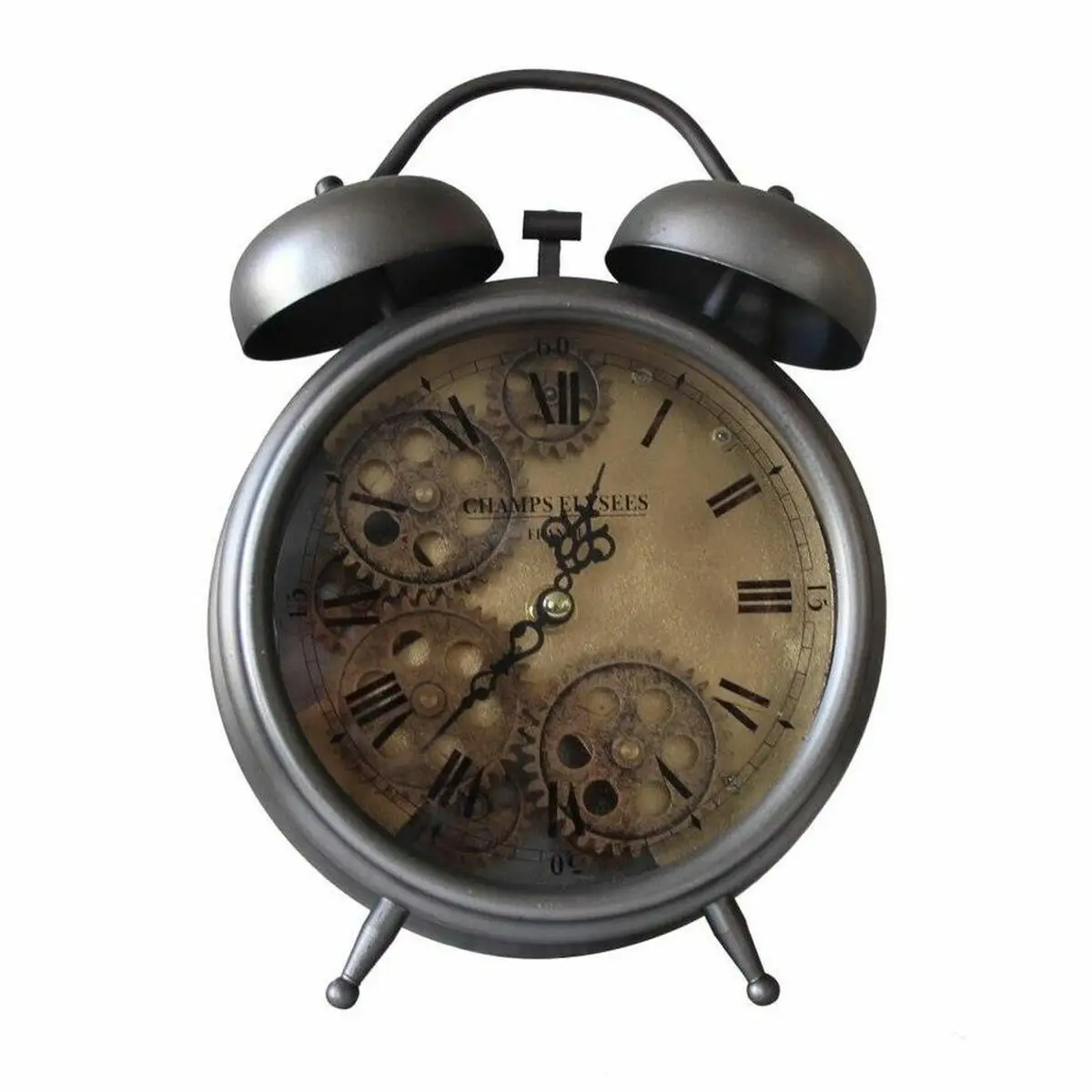 Table Clock Dkd Home Decor Silver 1