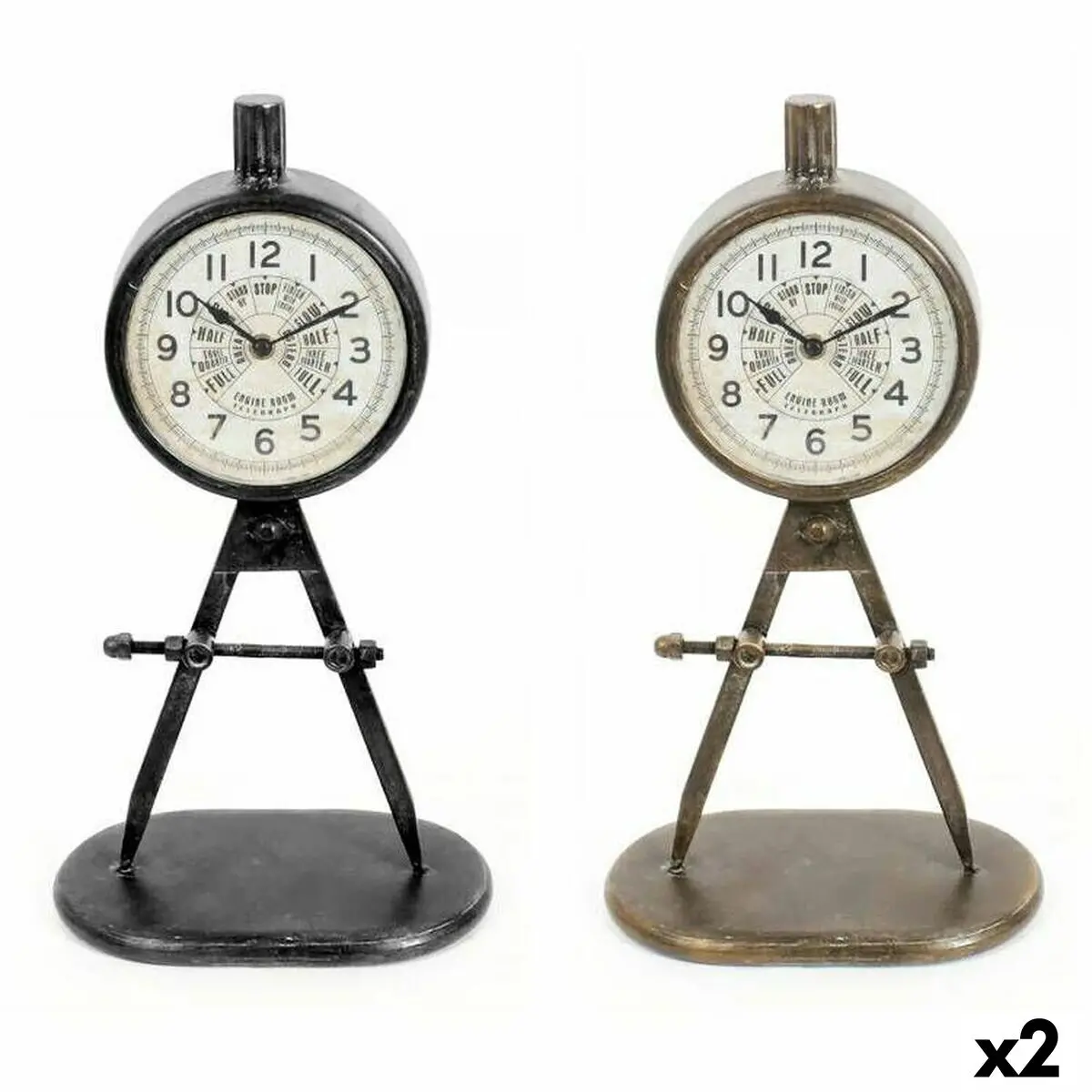 Table Clock Dkd Home Decor Black Golden Loft (2 Units) 1