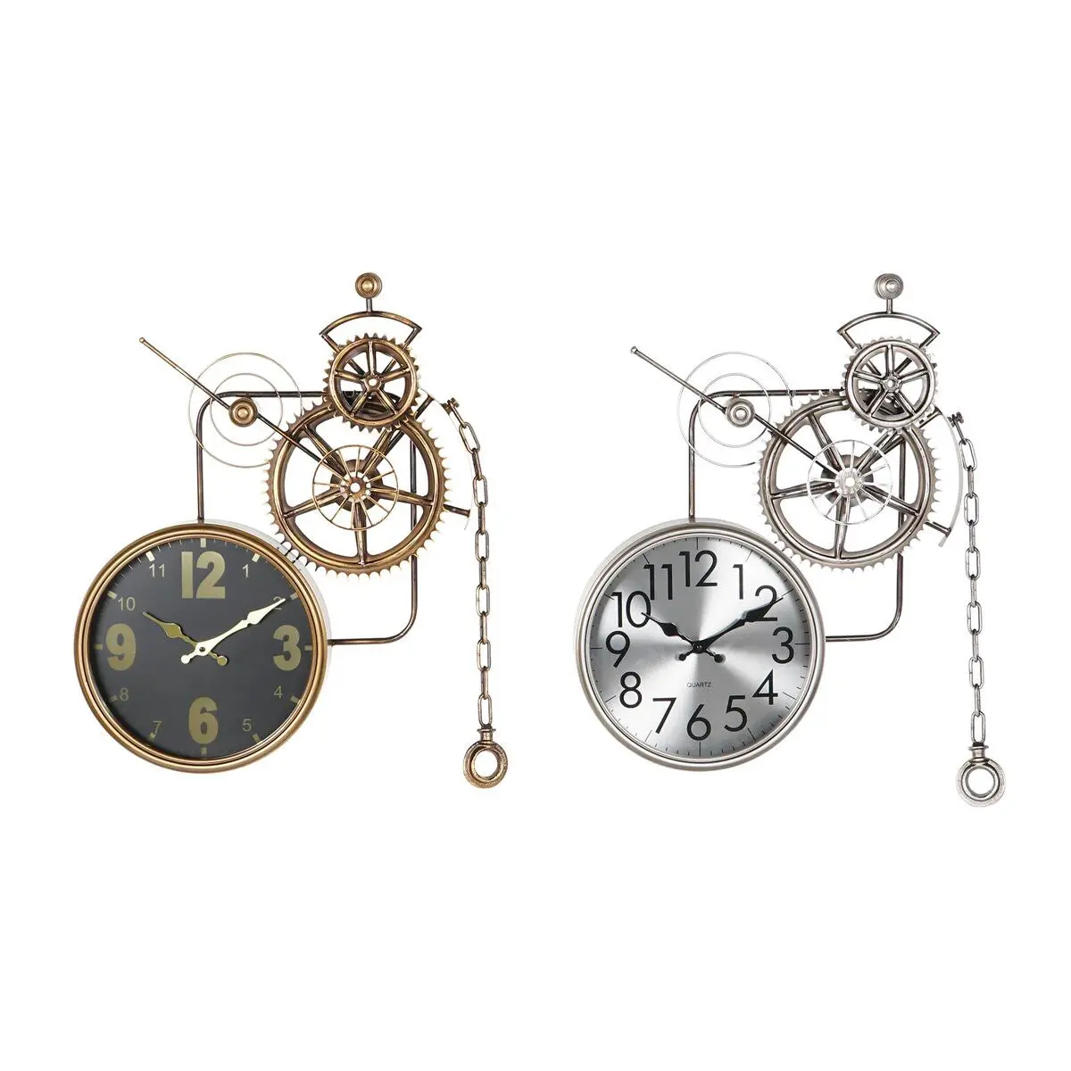Wall Clock Dkd Home Decor Gears Crystal Iron 50 X 7 X 62 Cm (2 Units) 1