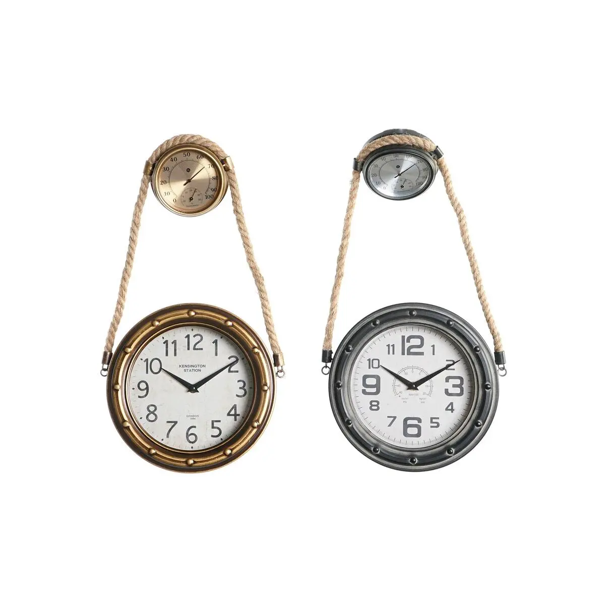 Wall Clock Dkd Home Decor 28,5 X 8 X 50 Cm Crystal Iron Vintage (2 Units) 1